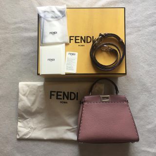 フェンディ(FENDI)のfendi フェンディ peekaboo mini セレリアピーカブーミニ(ハンドバッグ)