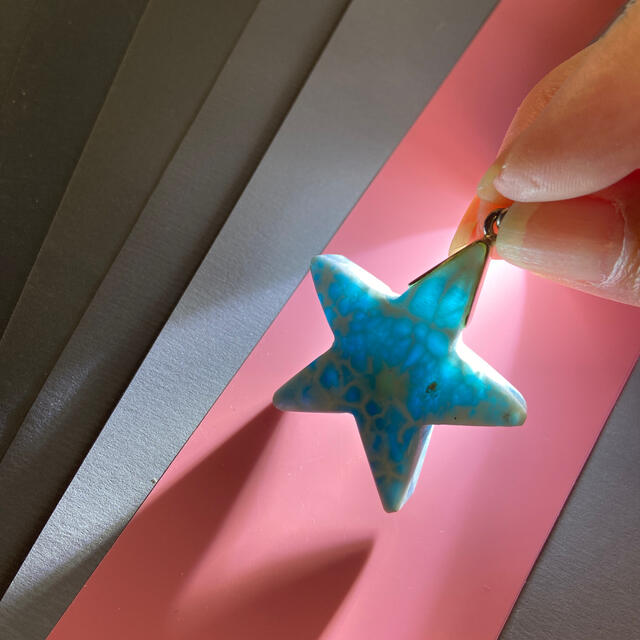 ラリマー磨き ペンダントトップ 星🌟耐水サンドペーパー付き ラリマー磨き ペンダントトップ 星🌟耐水サンドペーパー付き