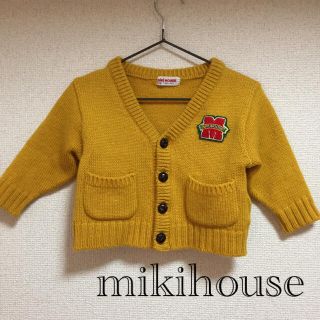 ミキハウス(mikihouse)のレア ミキハウス 80 ニット カーディガン レトロ 黄色(ニット/セーター)