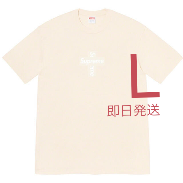 supreme cross box logo tee natural L