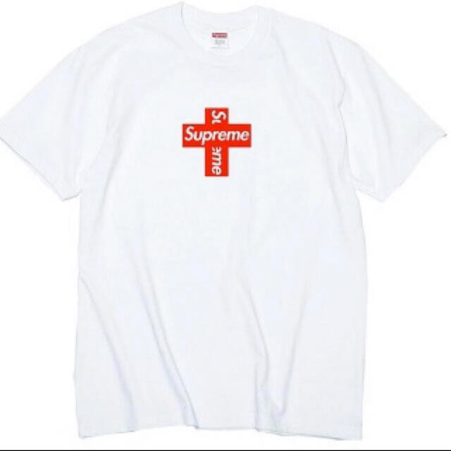 supreme Cross Box Logo tee ホワイト　L