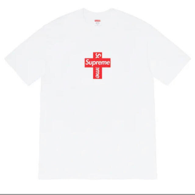 Tシャツ/カットソー(半袖/袖なし)supreme cross box logo tee 白 XL