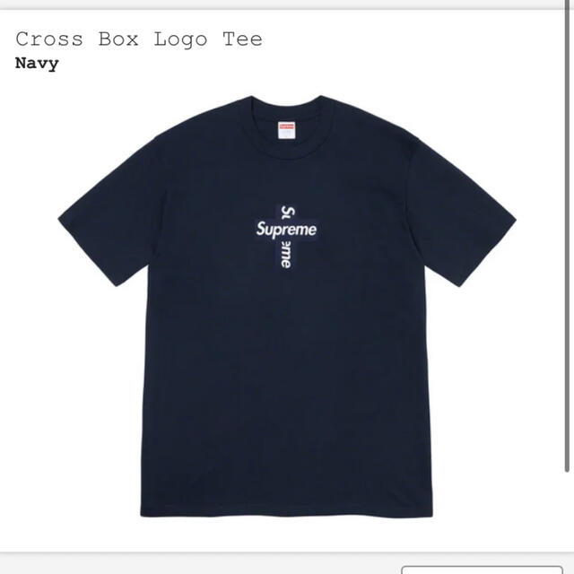 supreme box logo tee navy 本日限定価格トップス - Tシャツ 