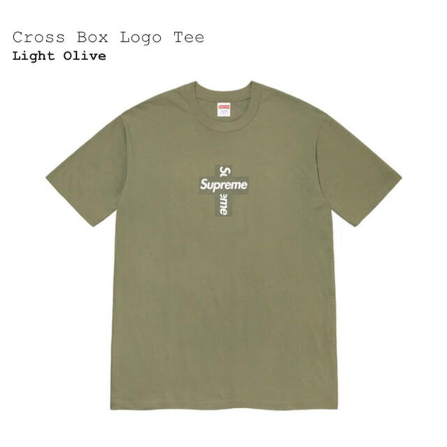 Supreme Cross Box Logo Tee Mサイズ オリーブ