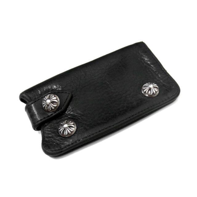 クロムハーツ CHROME HEARTS□ クロス ボタン レザー キーケース