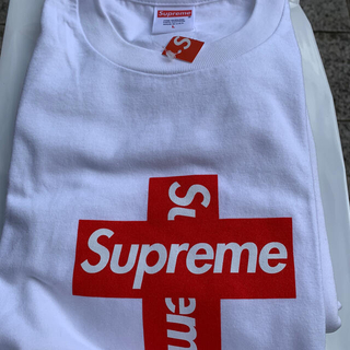 シュプリーム(Supreme)のsupreme cross box logo tee white l(Tシャツ/カットソー(半袖/袖なし))