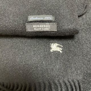 バーバリーブラックレーベル(BURBERRY BLACK LABEL)の【Burberry】BLACK LABEL マフラー 黒 カシミア100％(マフラー/ショール)