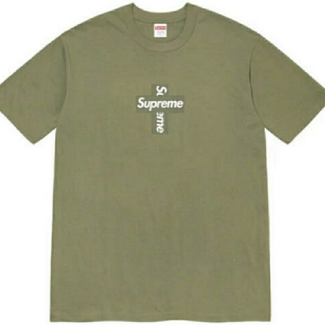 Supreme Cross Box Logo TeeLightOliveSIZE