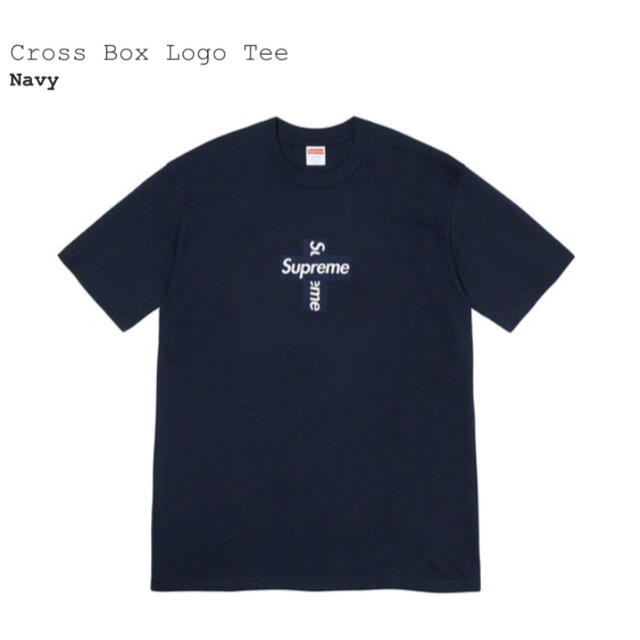 トップスsupreme Cross Box Logo Tee navy