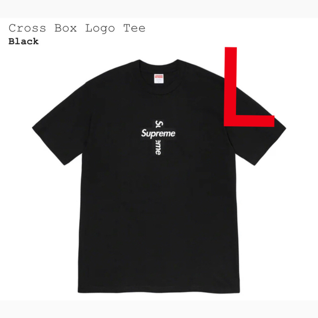 supreme cross box logo tee black L