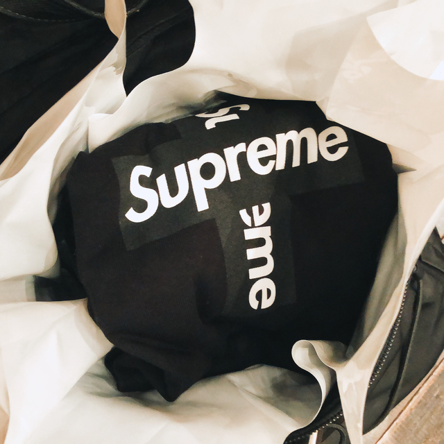 【新品未使用】Supreme Cross Box Logo Black L