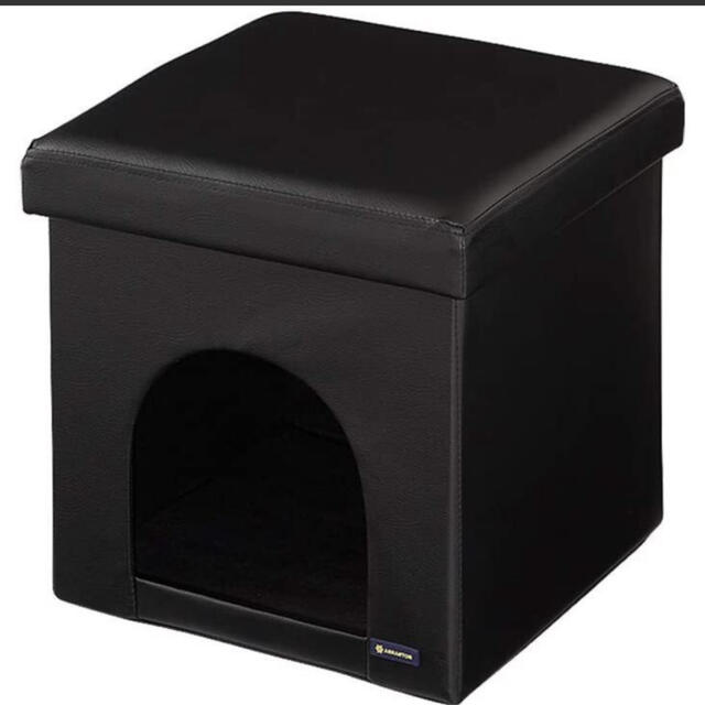 レザー調　ペットハウス　ブラックレザー　スツール　犬猫ハウス　都内直接引き取り可 その他のペット用品(猫)の商品写真