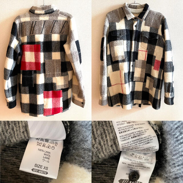 OFF-WHITE(オフホワイト)の専用　off white オフホワイト ウールチェック オーバーサイズシャツ メンズのジャケット/アウター(その他)の商品写真