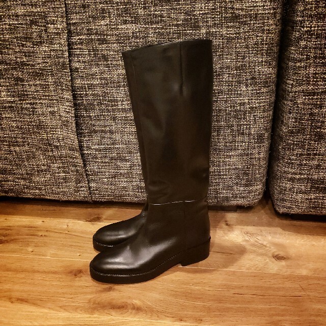 ZARA】フラットニーハイリアルレザーブーツ 38 www.krzysztofbialy.com