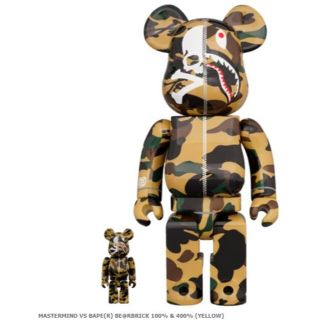 メディコムトイ(MEDICOM TOY)のMASTERMIND VS BAPE(R) BE@RBRICK (YELLOW)(ぬいぐるみ)