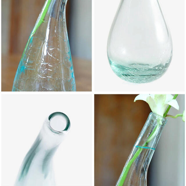 バリガラス   クラック加工  一輪挿し  花瓶✩.*˚ インテリア/住まい/日用品のインテリア小物(花瓶)の商品写真