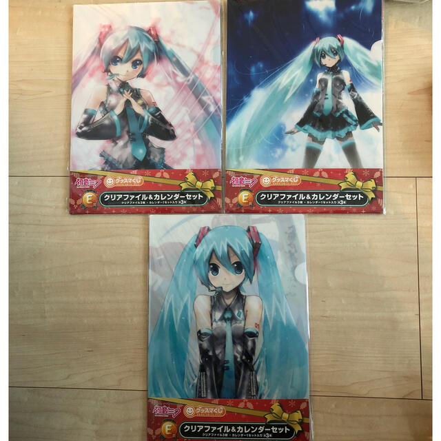 初音ミク♡グッスマくじ♡E賞クリアファイル＆カレンダーセット全3種セット♡ エンタメ/ホビーのアニメグッズ(クリアファイル)の商品写真