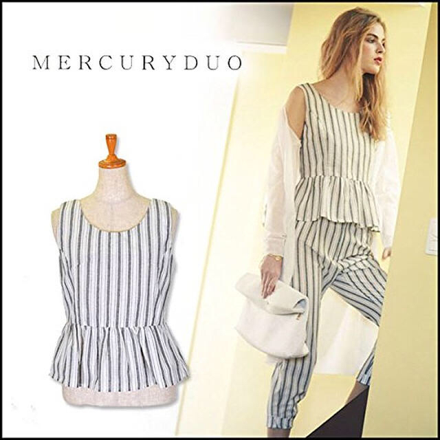 MERCURYDUO(マーキュリーデュオ)の値下げ☆MERCURYDUO☆ストライプ レディースのトップス(シャツ/ブラウス(半袖/袖なし))の商品写真