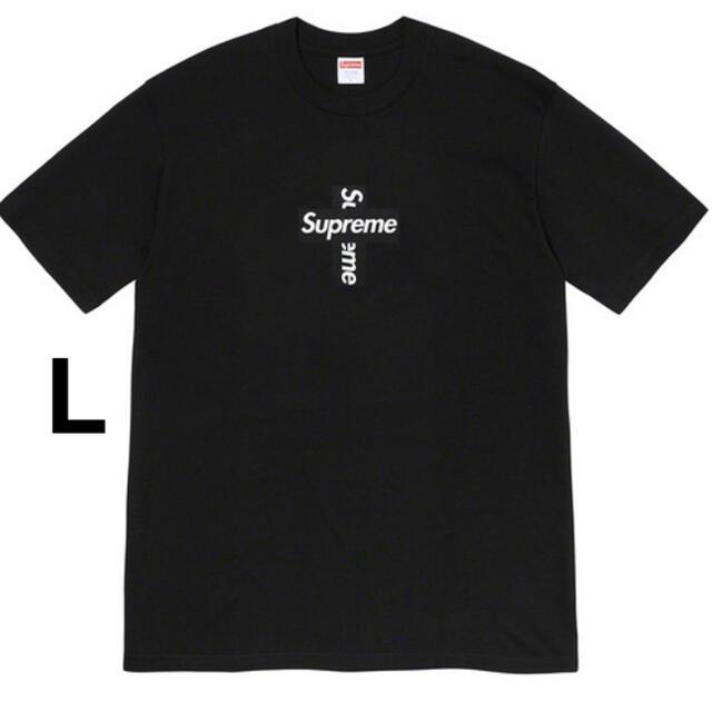 L supreme Cross Box Logo Tee ブラック L