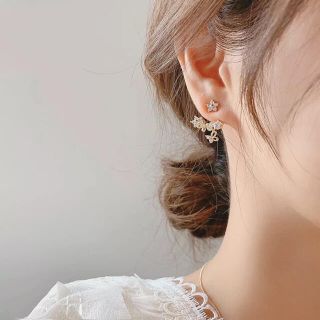 スタージュエリー(STAR JEWELRY)のbutterfly ear jacket pierce ◯s925 post(ピアス)