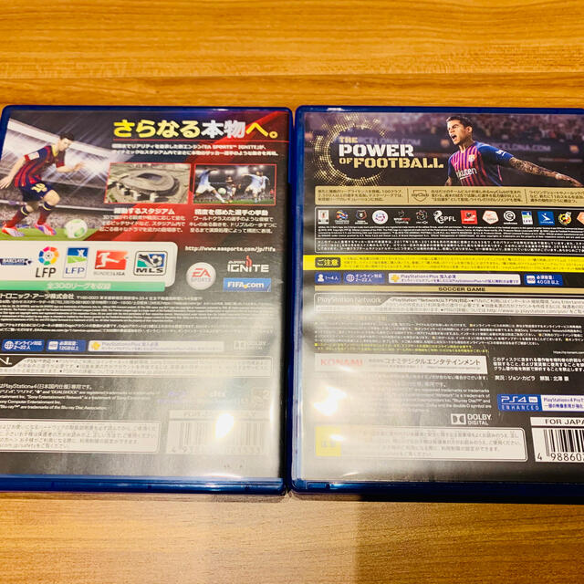 PlayStation4(プレイステーション4)のウイニングイレブン2019＋FIFA14 2本セット エンタメ/ホビーのゲームソフト/ゲーム機本体(家庭用ゲームソフト)の商品写真