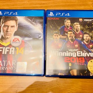 プレイステーション4(PlayStation4)のウイニングイレブン2019＋FIFA14 2本セット(家庭用ゲームソフト)