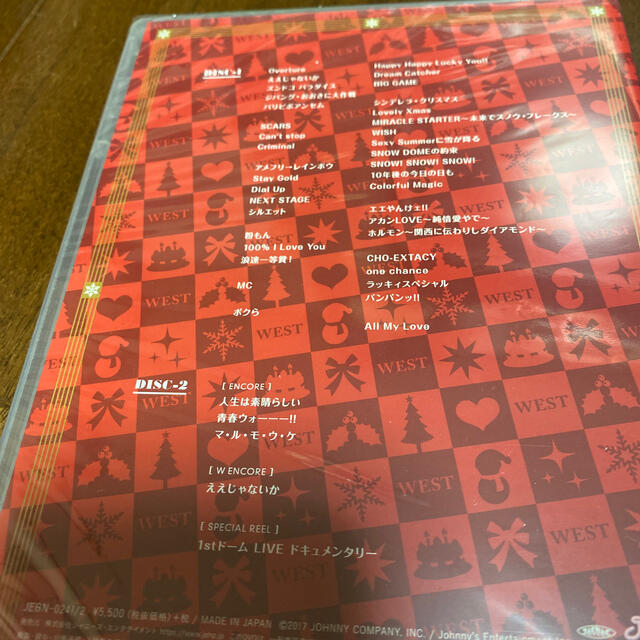 【新品】ジャニーズWEST　1stドームLIVE　24から感謝届けます DVD 1