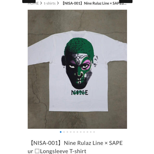 サイズスペックNine Rulaz Line × SAPEur サイズＬ