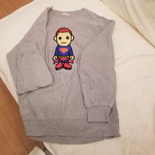 アベイシングエイプ(A BATHING APE)のape×dc スーパーマンスウェット　グレー(スウェット)