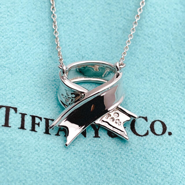 美品 Tiffany ティファニー リボン シルバー925 ネックレス