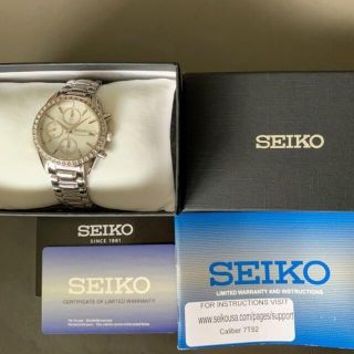 【新品】セイコー クロノグラフ SEIKO パール文字盤 レディース腕時計