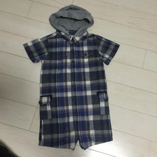 ベビーギャップ(babyGAP)のGAP チェックつなぎ 90-95 半袖(パンツ/スパッツ)