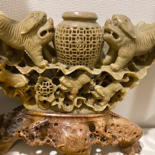 寿山石彫刻奔る双馬(置物){◎B001} gzerosolucoes.com.br