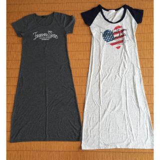 Tシャツワンピース　2着(ロングワンピース/マキシワンピース)