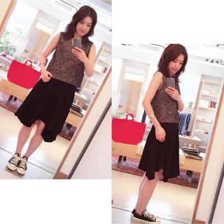 グリード(GREED)の360°美ライン⭐︎GREED DRAPE DOUBLE WEFT Skirt(ひざ丈スカート)