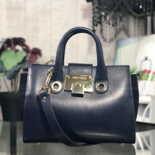 JIMMY CHOO ライリー ハンドバッグ ネイビー 2way ジミーチュウ