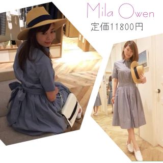 ミラオーウェン(Mila Owen)のミラ♡ウエストリボンフレアワンピ(ひざ丈ワンピース)