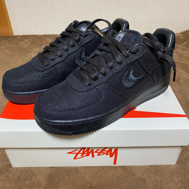 blackNIKE STUSSY ナイキ ステューシー AIR FORCE 1 US9