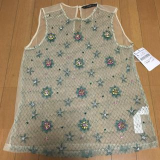 ザラ(ZARA)のZARAビジュートップス(タンクトップ)