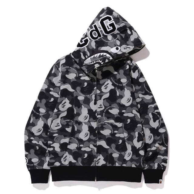 【XL】CDG BAPE SHARK FULL ZIP HOODIE