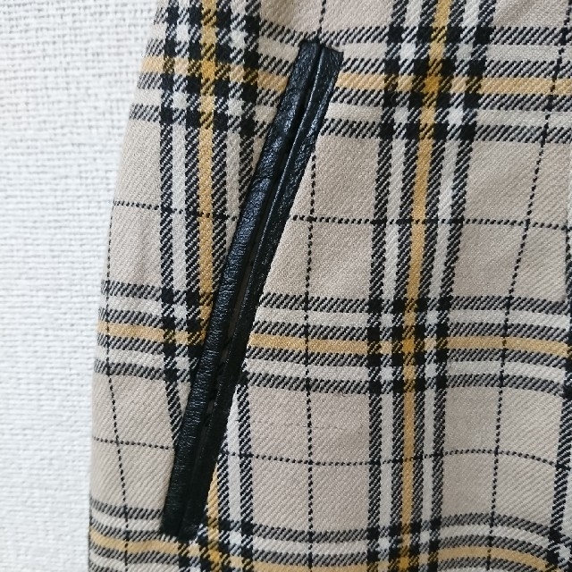［1015］ロングスカート チェック柄ブラウン レディースのスカート(ひざ丈スカート)の商品写真