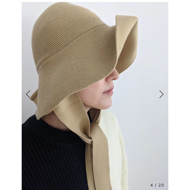 EDIT.FOR LULU(エディットフォールル)の完売！新品※ Mediamミディアム　knit hat ベージュ レディースの帽子(ハット)の商品写真