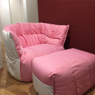 リーンロゼ(ligne roset)のリーンロゼ ブリガンタン1Pソファー ピンク レザー×ファブリック(一人掛けソファ)