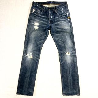 ジースター(G-STAR RAW)のG-STAR RAW 3301 ★ クラッシュデニム ★ボタンフライ★31インチ(デニム/ジーンズ)