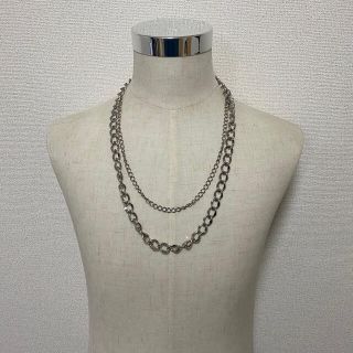 シルバーネックレス　2連ネックレス　ヴィンテージ　00s 古着　(ネックレス)