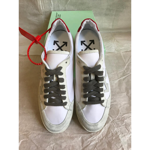 off-white スニーカービンテージ加工 ホワイト/レッド2.0