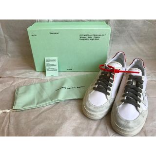 オフホワイト(OFF-WHITE)の off-white スニーカービンテージ加工 ホワイト/レッド2.0(スニーカー)