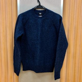 ユニクロ(UNIQLO)のユニクロ ボイルドウールクルーネックセーター S メンズ(ニット/セーター)