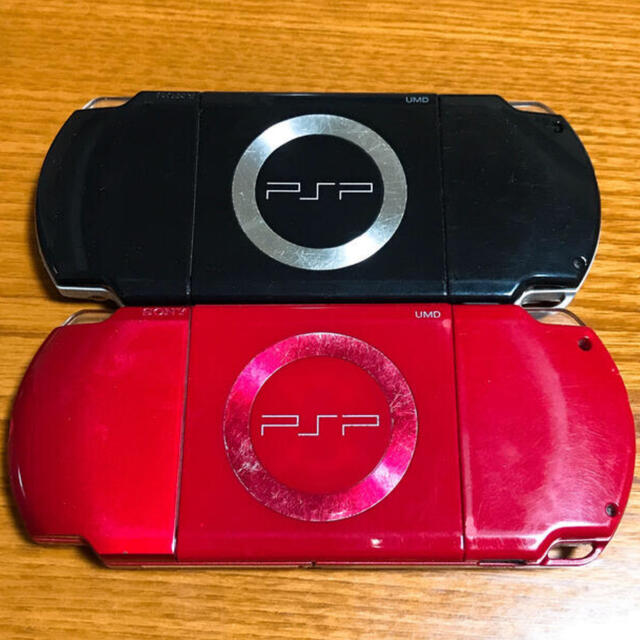 PSP 2000 レッド ブラック 2点セット ジャンク 部品取り