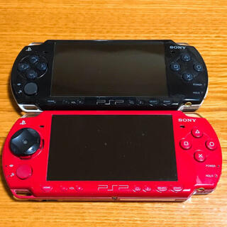 プレイステーションポータブル(PlayStation Portable)のPSP 2000 レッド ブラック 2点セット ジャンク 部品取り(携帯用ゲーム機本体)